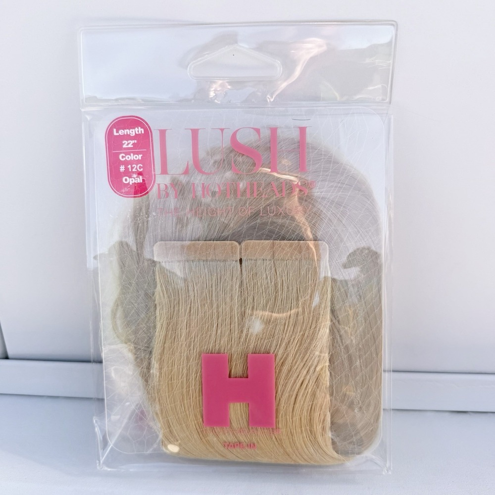Hotheads Tape-In Extensions LUSH Originals 22" OPAL #12C Light Golden Blonde New
